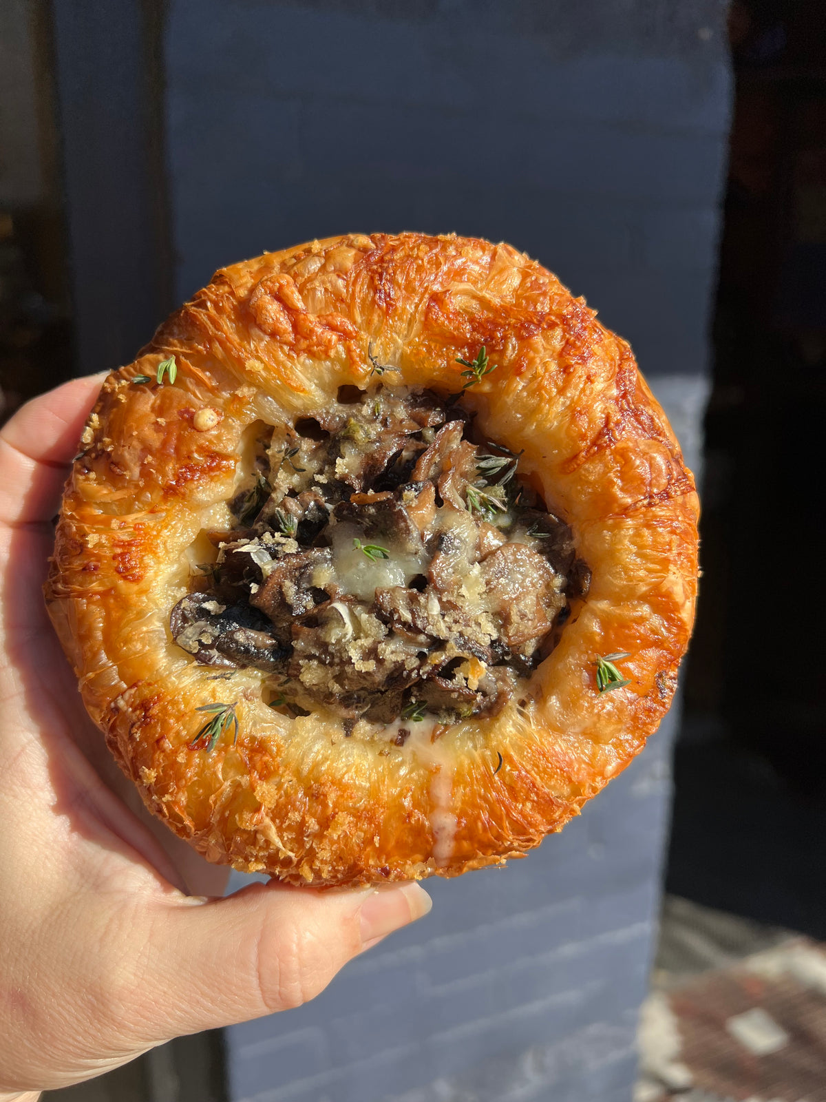 Roasted Mushroom and Thyme Croissant
