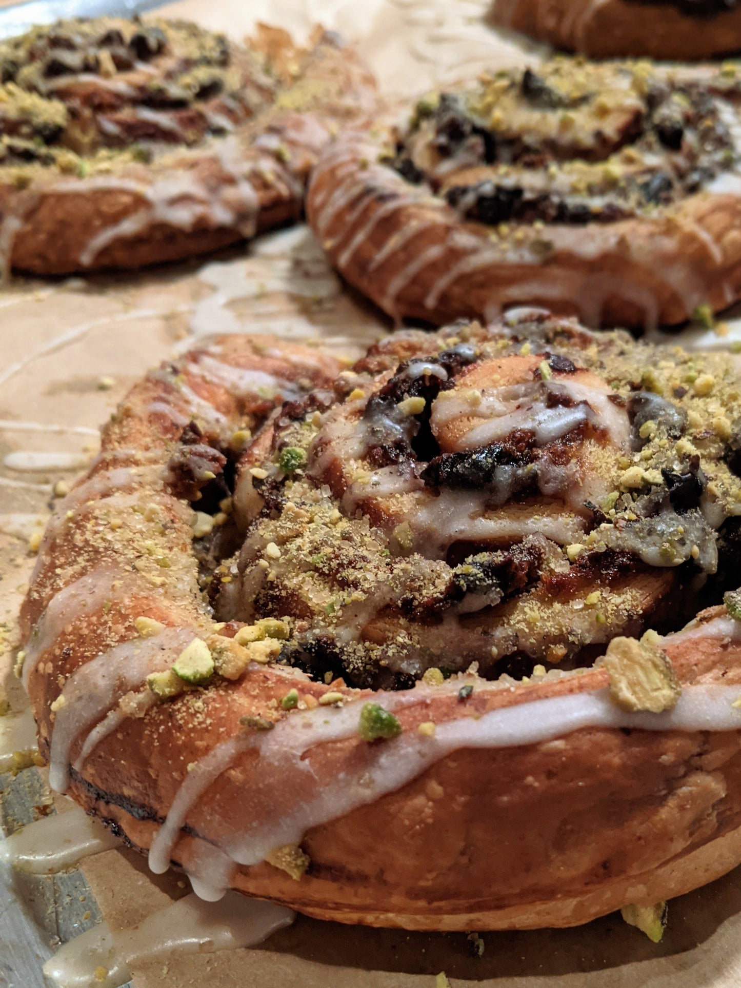 Pistachio Sour Cherry Croisant