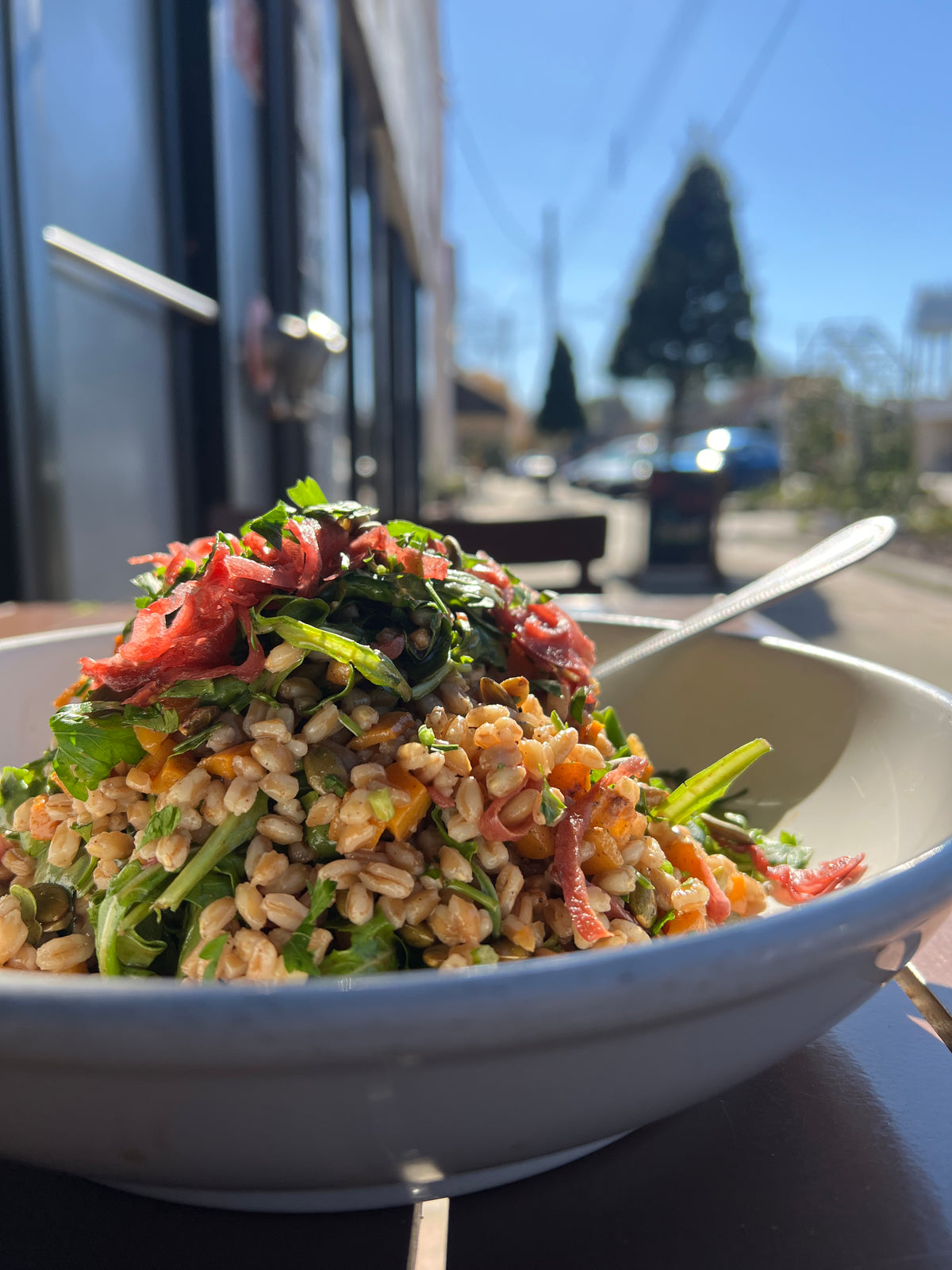 Honey Nut Squash and Grain Bowl with Pomegranate Vinaigrette