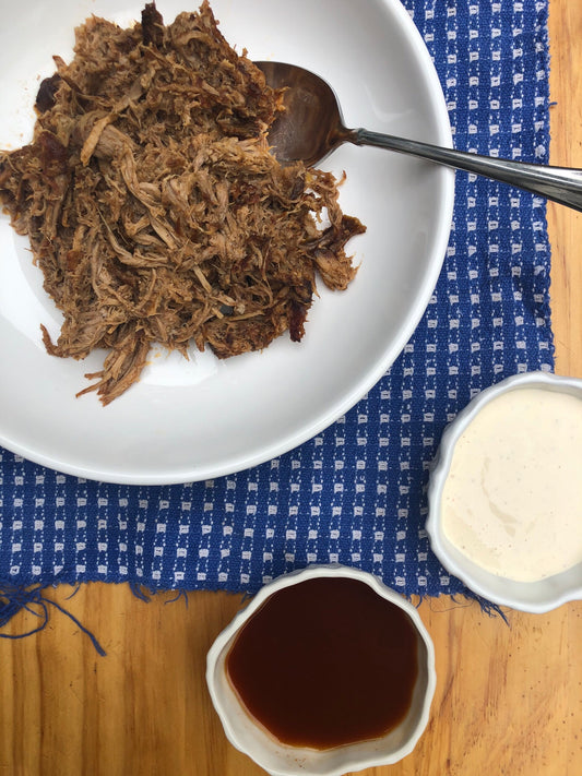 Pulled Pork, with 2 BBQ sauces