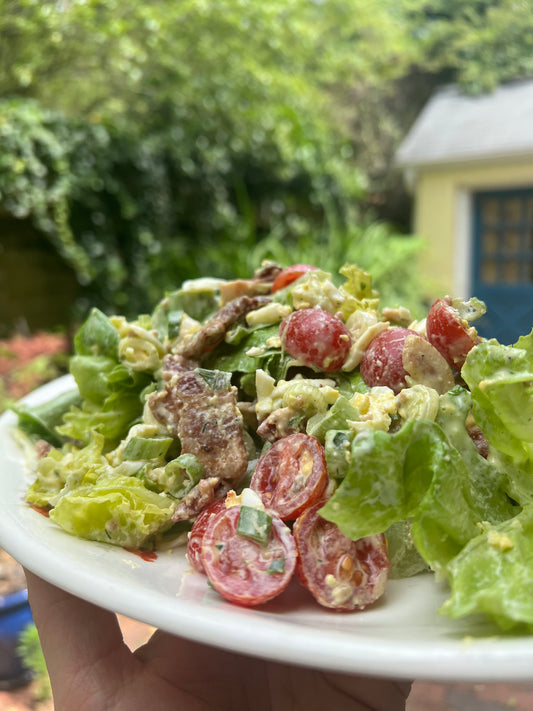 BLT Salad Bowl with deviled egg vinaigrette