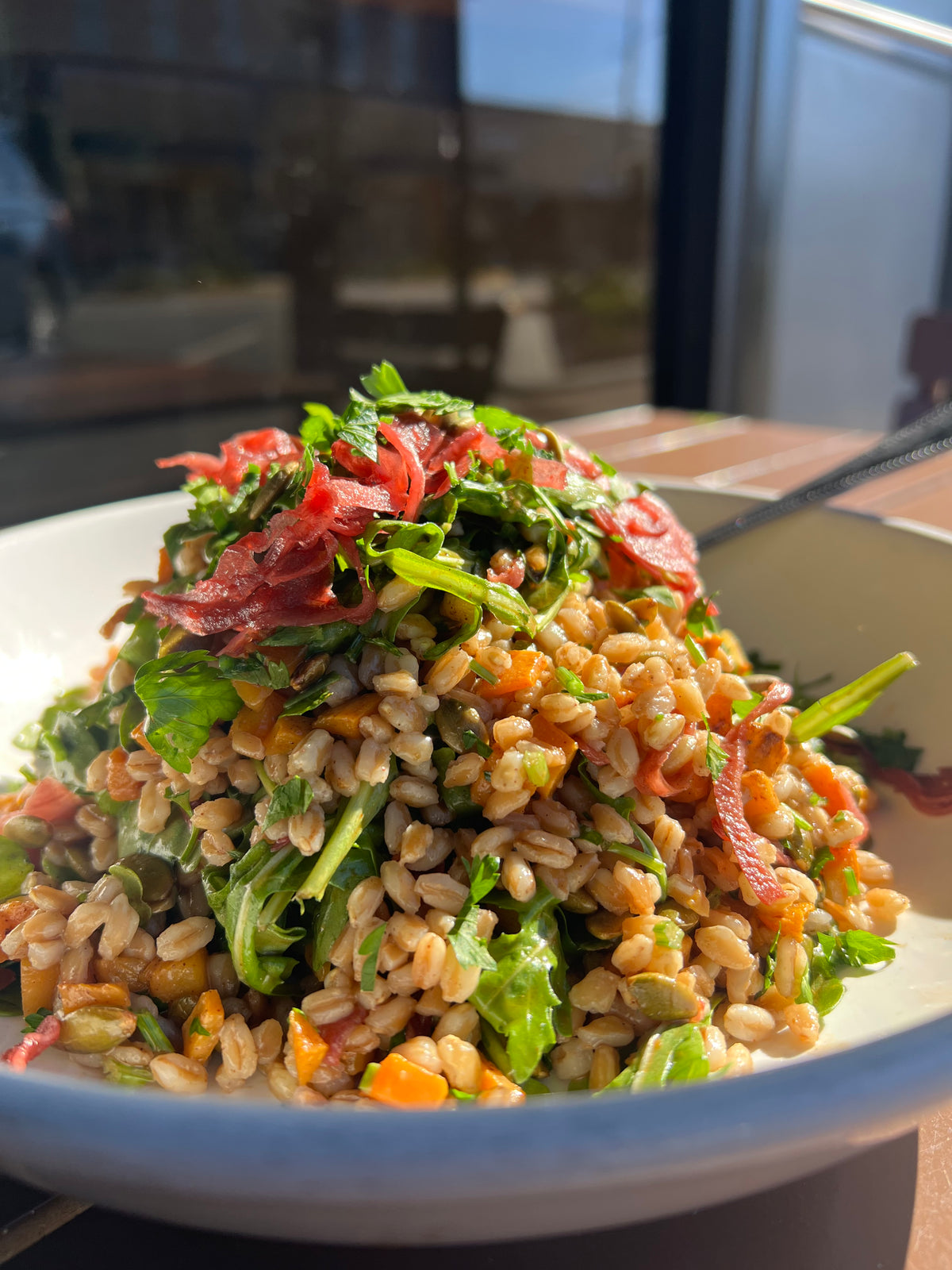 Honey Nut Squash and Grain Bowl with Pomegranate Vinaigrette