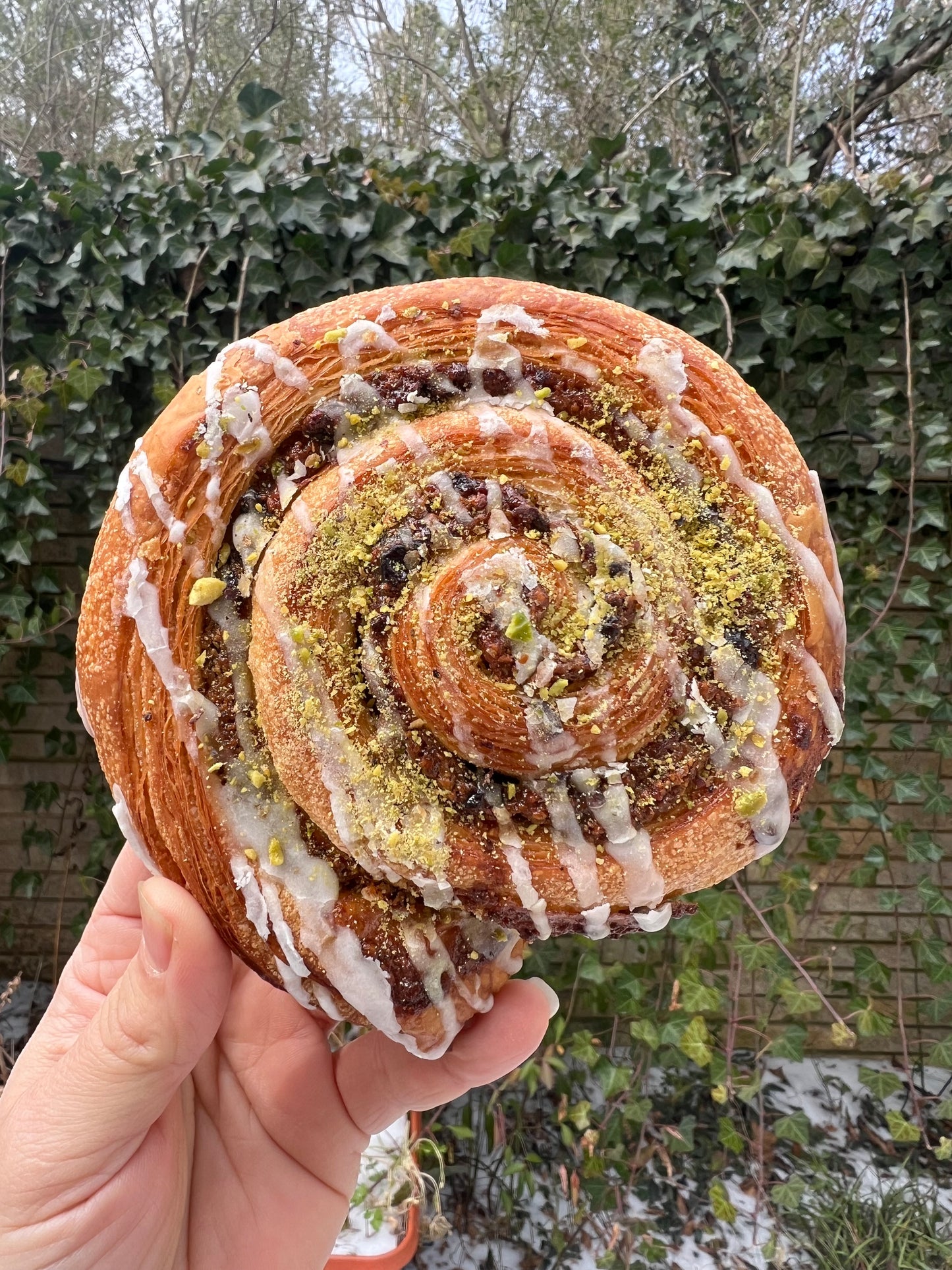 Pistachio Sour Cherry Croisant